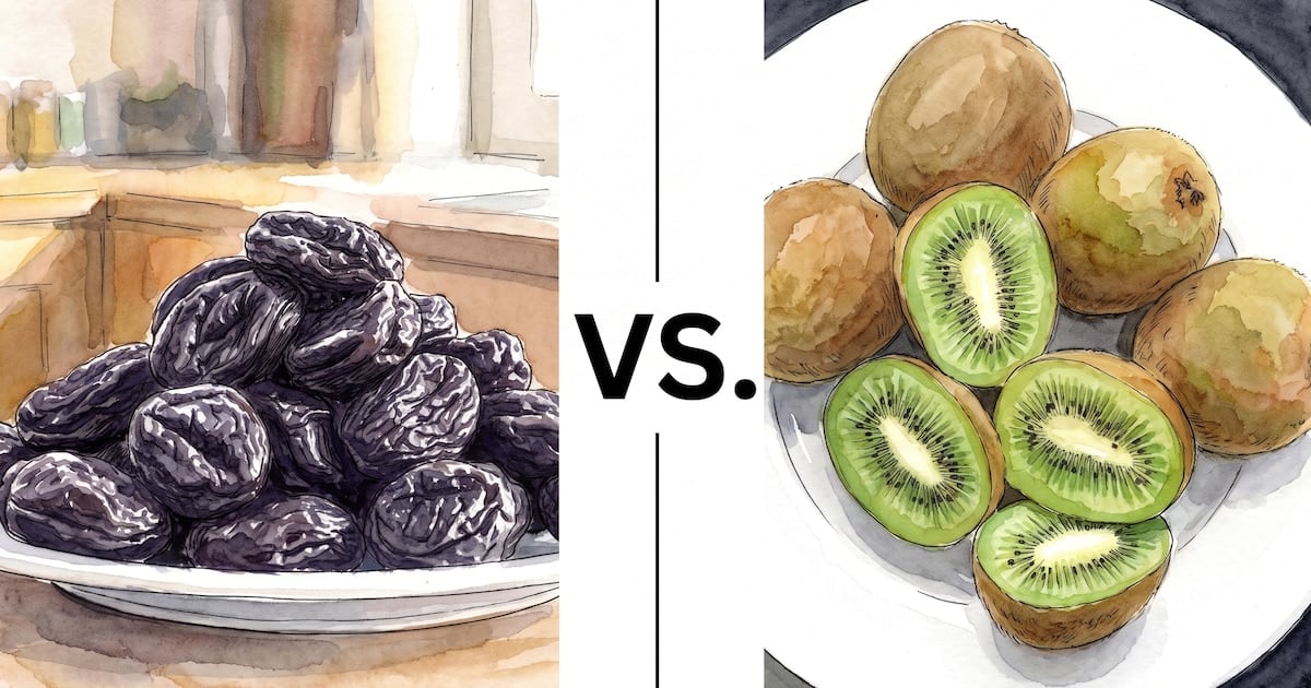 Dos frutas y una misma pelea: cómo el kiwi y la ciruela pasa se ganan un lugar contra el estreñimiento